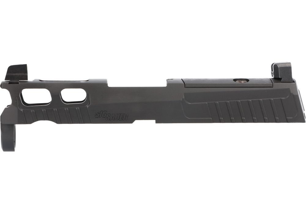 SIG SAUER P320 PRO-CUT Slide Assembly with stylized relief cuts and XRAY3 sights, ideal for P320 Compact and Full size models.